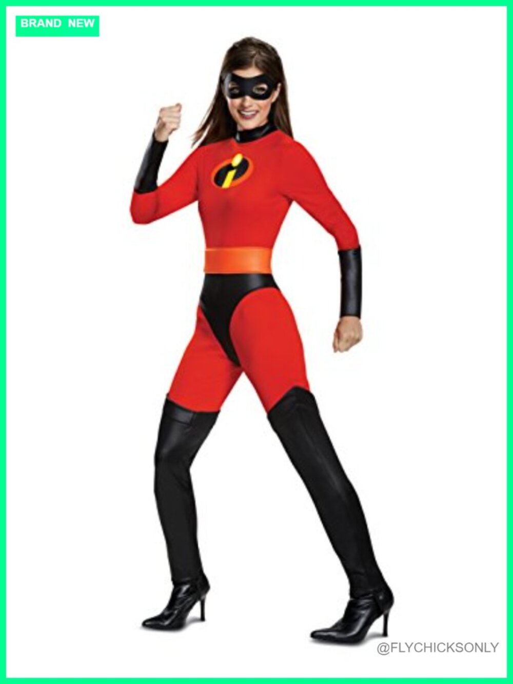 The Incredibles Mrs. Incredible Women's Costume Jumpsuit Belt Mask Officially